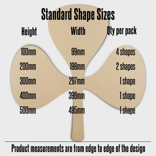 Wooden Flower Shape 100-500mm 3mm MDF - Craft Unpainted 3mm MDF - Laser Cut - Picture 3 of 9