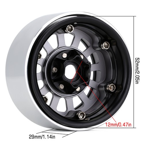 INJORA 1.9" Beadlock Wheel Rims for 1/10 RC Car TRX4 SCX10 90046 AXI03007,YQW37 - Picture 18 of 31