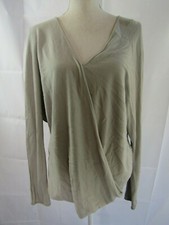Halston Heritage Beige V-Neck Draped Top Size S