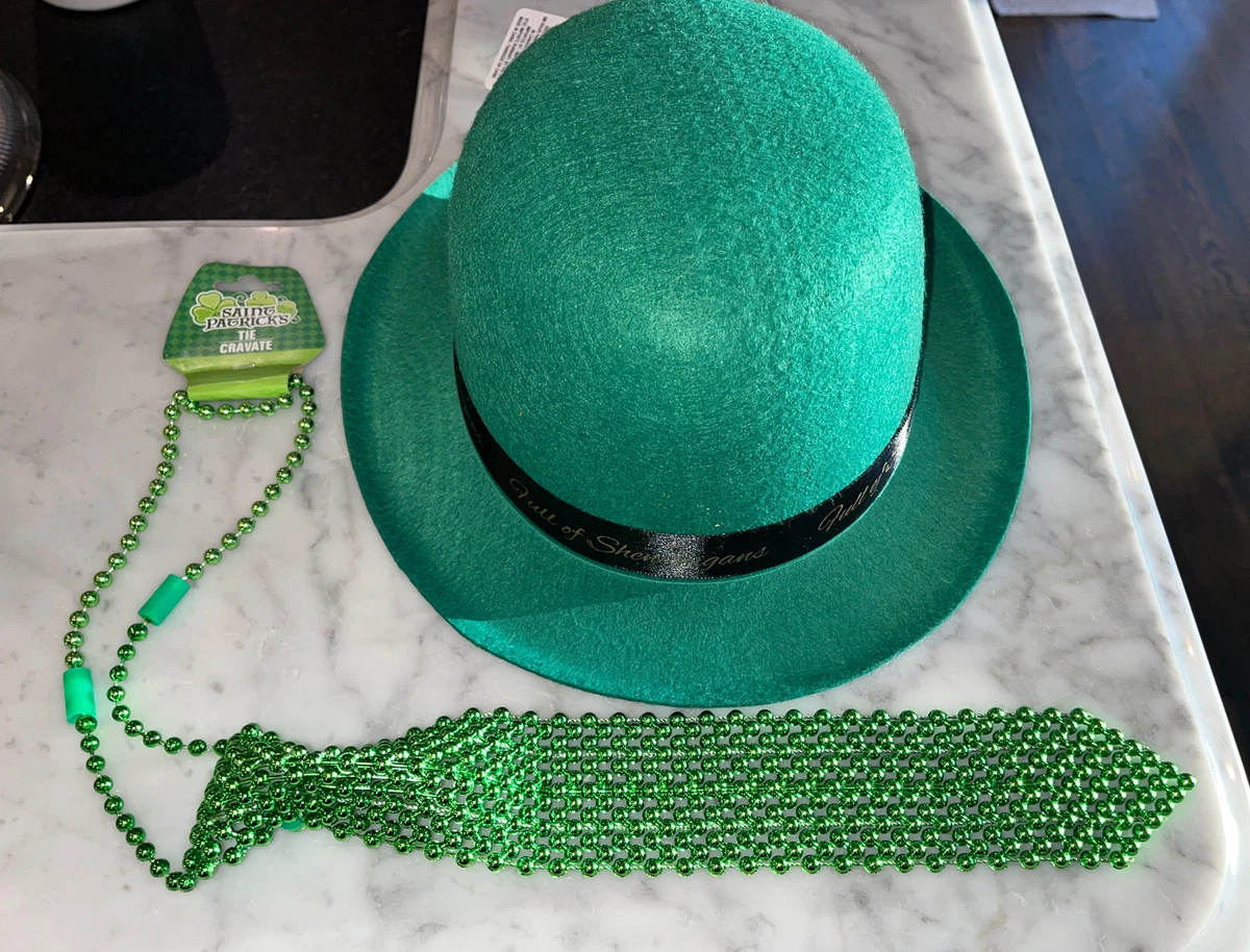 Leprechaun Green Felt Hat Tie St. Patrick s Day New Irish Luck