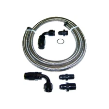 6AN STEEL BRAIDED FUEL LINE FOR DEMON OR HOLLEY SINGLE FEED CARURETOR BLACK END