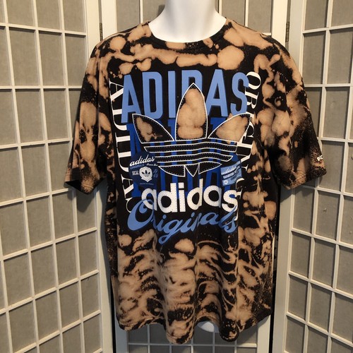 ADIDAS XL Black Bleach Splash Tie Dye 