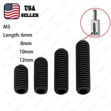 12 Pcs M3x6/8/10/12mm thread Guitar Bridge Saddle Height Adjustment Screws-Black