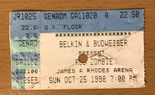 1998 ROB ZOMBIE / FEAR FACTORY/ MONSTER MAGNET AKRON OHIO CONCERT TICKET STUB