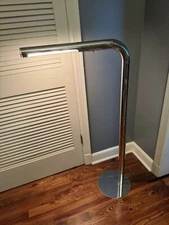 Vintage Mid Century Silver Chromed Tubular Tube Steel Floor Lamp by Sonneman