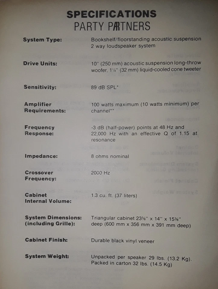 Acoustic Research 2-Way вечеринки партнер один громкоговоритель системы (совершенно новый!) - Изображение 2 из 4