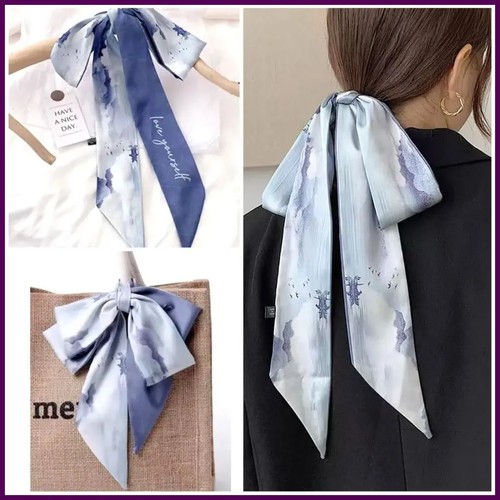 Fashion Silk Scarf Print Neck Scarfs Handbag Decor Ribbon Wrist Waistband