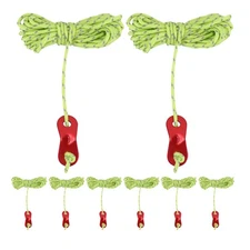 8pcs Outdoor Camping Guylines Ropes 4m Reflective Nylon Parachute Cord