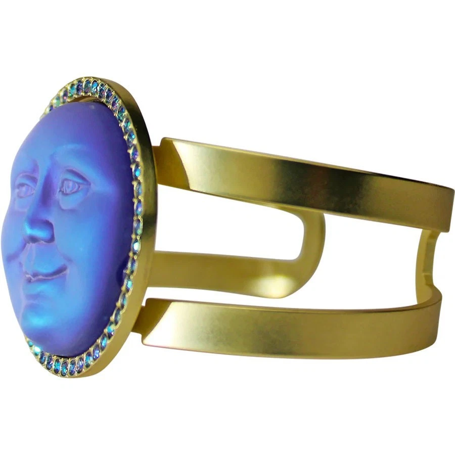 Kirks Folly 玻璃海景月亮 35 毫米袖口手链哑光金色 — 第 2/3 张图片