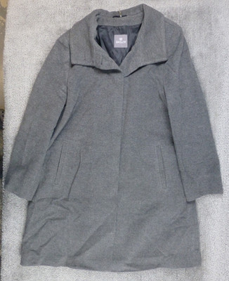 Basler Wool Cashmere Coat Woman's SZ 42 Grey Mid Length