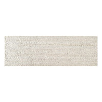 Hausattire Hand Woven Jute Braided Rug, 2'x6'   Off White, 2'x6', White