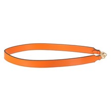 38 Inch Leather Purse Strap, 1 Inch Wide Strap with Gold Buckles, Orange