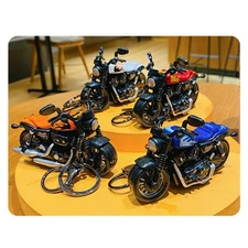 Set of 4 Mini Motorcycle Keychains Alloy Bigbike Model Key Ring Gift Pack