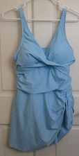 NWT Anrabess Light Blue Swim Suit/Skirt Women Size XL Tied Side Adjustable 35030