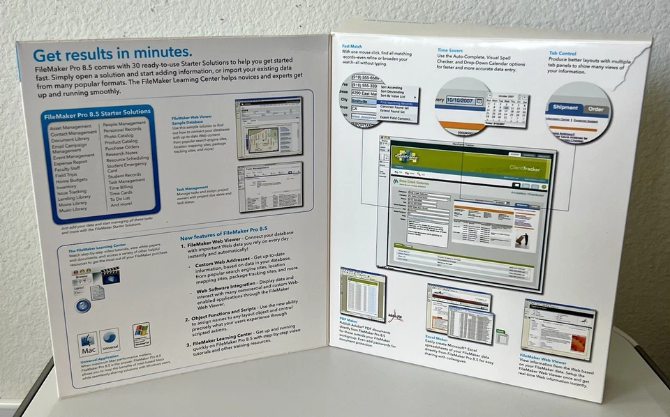 FILEMAKER PRO 8.0 ADVANCED SOFTWARE edizione di aggiornamento per Windows Mac. Completo - Immagine 2 di 4