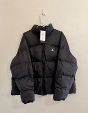 Nike Air Jordan Puffer Jacket Women s Size XL Black/White Logo FZ4527-010