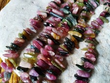 😏 Turmalin mehrfarbig lange Splitter-Nuggets ca. 10-14 mm Perlen Strang 😉