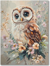 Diamond Art Kits for Adults - Owl Flower Diamond Painting Kits 12X16 Inch