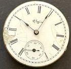Antique 1896 Elgin Grade 109 Pocket Watch Movement Running Ticks 0s 7j USA