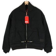Image of DIESEL W-Spleak Men's Jacket S Black Lined Bomber Zipped Pockets RRP325 *