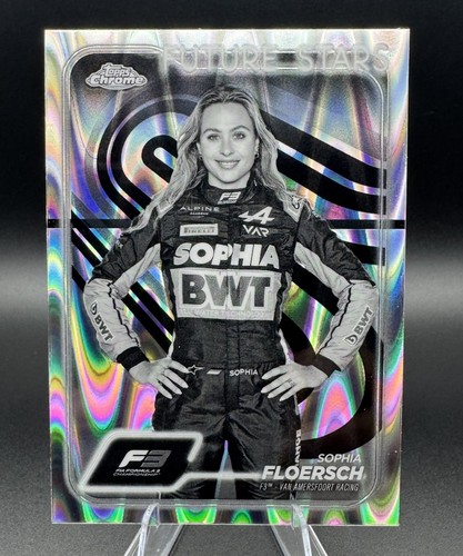 2024 Topps Chrome F1 Sophia Floersch B&W RAYWAVE #62 READ MISSING INK ERROR