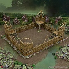 Bamboo Barricades - The Gloaming Swamps - Printable Scenery Terrain Wargaming D