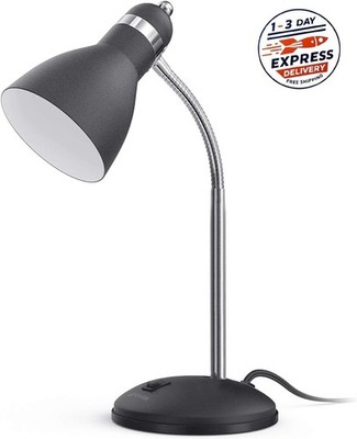 Lámpara de escritorio de metal, lámpara de mesa que cuida la vista (negro mate)