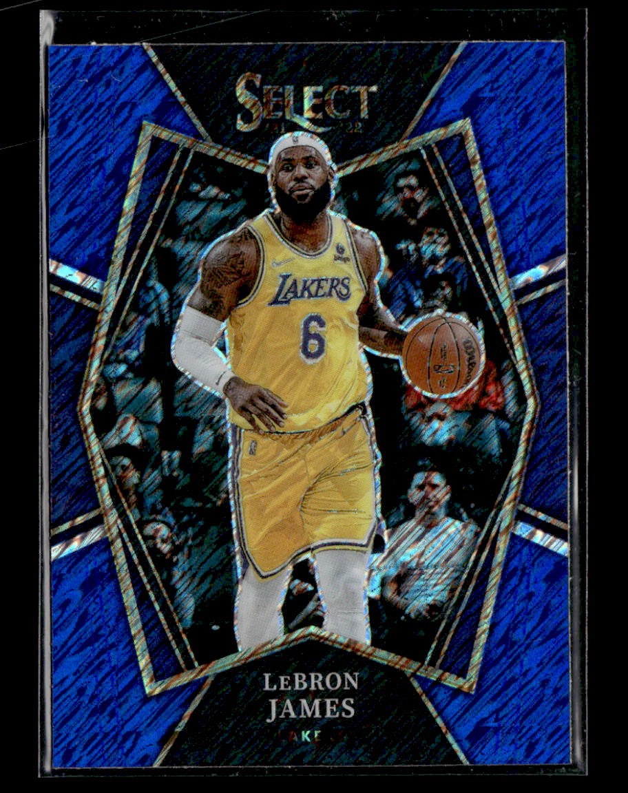 2021-22 Panini Select #195 LeBron James Blue Shimmer Prizms