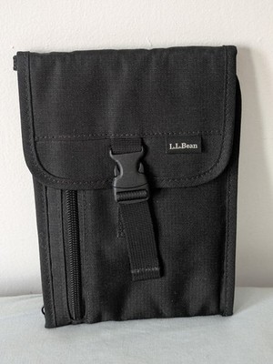 LL Bean Classic Crossbody Purse Black Nylon Travel Bag ID CC Pockets Strap