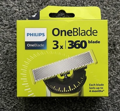 Philips OneBlade 360 x 3 QP430 Replacement Blade Shaver Trimmer Sealed Original