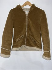 Old Navy Girls Brown Fleece Lined Hooded Jacket Size S