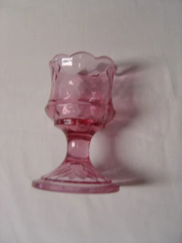 Vintage Fenton Diamond Optic Pedestal Rose Votive Candle Holder