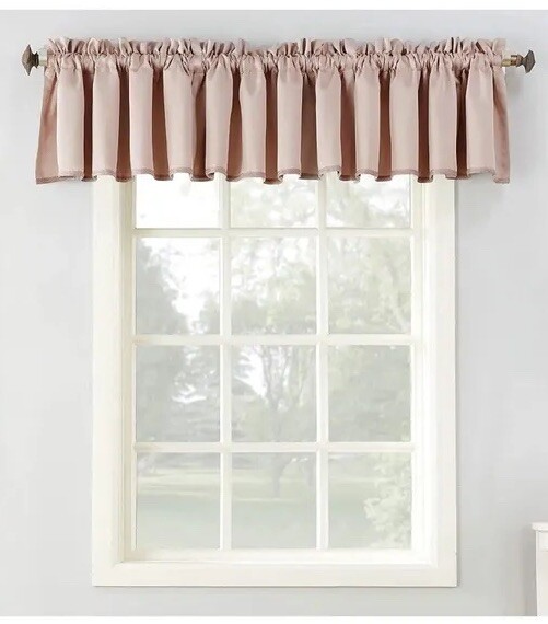 2 Sun Zero Bella Rod Pocket Room Darkening Window Valance in Blush
