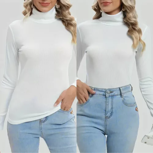 T-Shirt Rollkragenpullover Langarm Lt Gewicht Butter weich Stretch Top Grundschicht - Bild 5 von 21