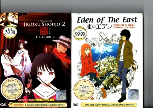 Futakomori Jigoku Shoujo 2 Hell Girl 2 Vol.1-26 + Eden of The East Vol.1-11 DVD - Zdjęcie 1 z 2