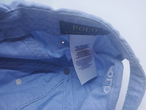 Polo Ralph Lauren Hat Cap Denim Adjustable Logo Z4 - Picture 7 of 9