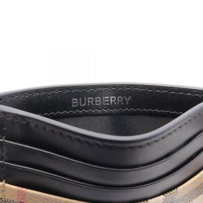Tarjetero a cuadros BURBERRY 8084170 lona cuero beige negro multicolor NUEVO - Imagen 4 de 4