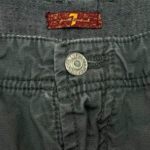 7 Pantalones Cortos Para Toda la Humanidad Niños (14) 100% Algodón Lona Bolsillos de Carga Gris 26"X9" Foto 4 de 4