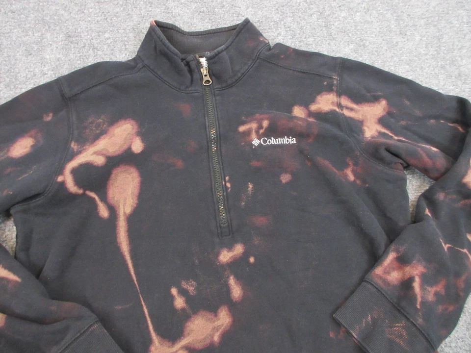 Columbia Sweater Mens Adult Small Black Outdoors Quarter Zip Sweatshirt - Imagem 2 de 4