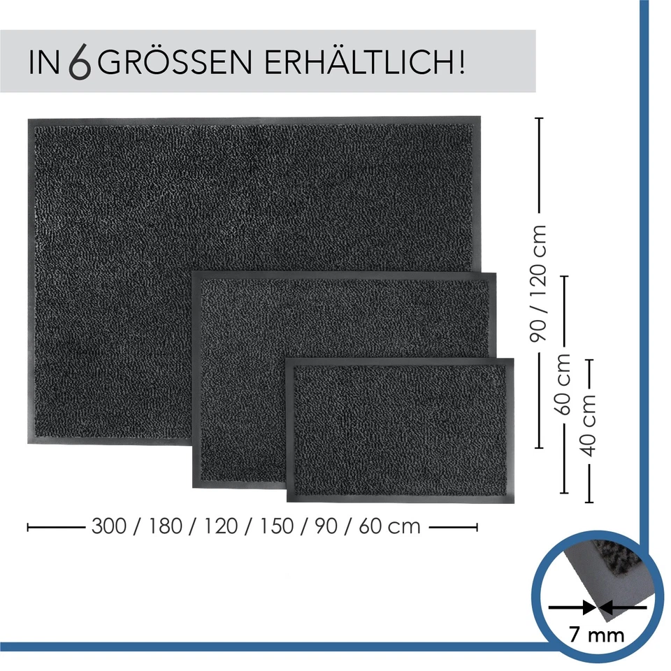 Fußmatte Schmutzfangmatte 90x120 cm Außen, Innen, Waschbar, Rutschfest Entrando - Bild 2 von 4
