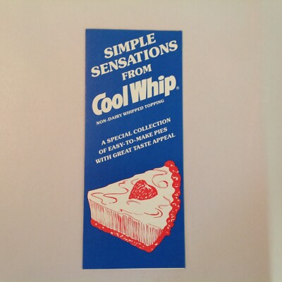 Vintage 1980 Simple Sensations From Cool Whip Easy Pie Collection Recipe Booklet