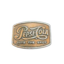 Vintage Solid Brass Pepsi Hits The Spot Belt Buckle Pepsi-Cola Collectible