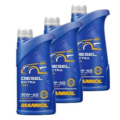 3X1 Litres MANNOL DIESEL EXTRA 10W-40 Huile Moteur API CH-4/SN ACEA A3/B4 - Photo 1/3