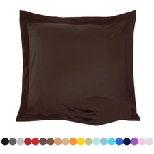 2 Pack Euro Square Pillow Cover 1800 Count Microfiber Cushion Cover (26 x 26 in)