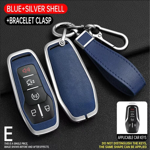 Funda Carcasa Llavero Mando a Distancia Coche Aleación Cuero Para Ford Mustang F-150 EXPLORER Zinc - Imagen 39 de 40