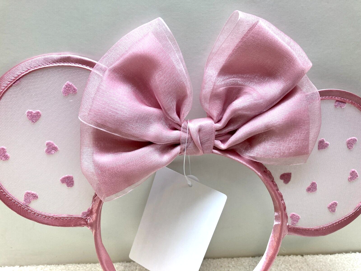 NWT - Japan Tokyo Disney Resort Headband Pink Sequins Hearts Minnie Japan Tokyo Disney Resort ears headband sequin pink heart  main image 4