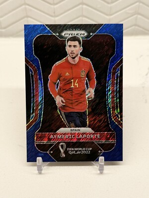 2022 AYMERIC LAPORTE #'d /5 Panini World Cup FOTL BLUE SHIMMER Prizm Spain SP