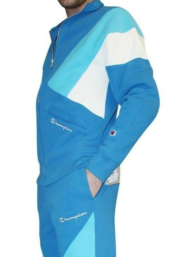 Champion Life Reverse Weave Colorblock Full Zip Logo Track Jacket NWT $80 Blue S - Image 4 of 4