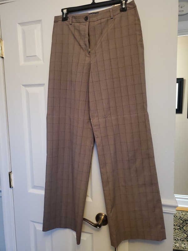 Ann Taylor Womens Size 8 Multi Color Plaid Dress Pants Straight Leg Trousers