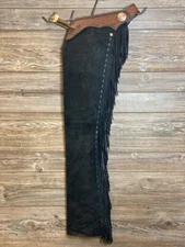 Handmade Leather Brown Suede leather Chap Western Cowboy Chap Native Horse